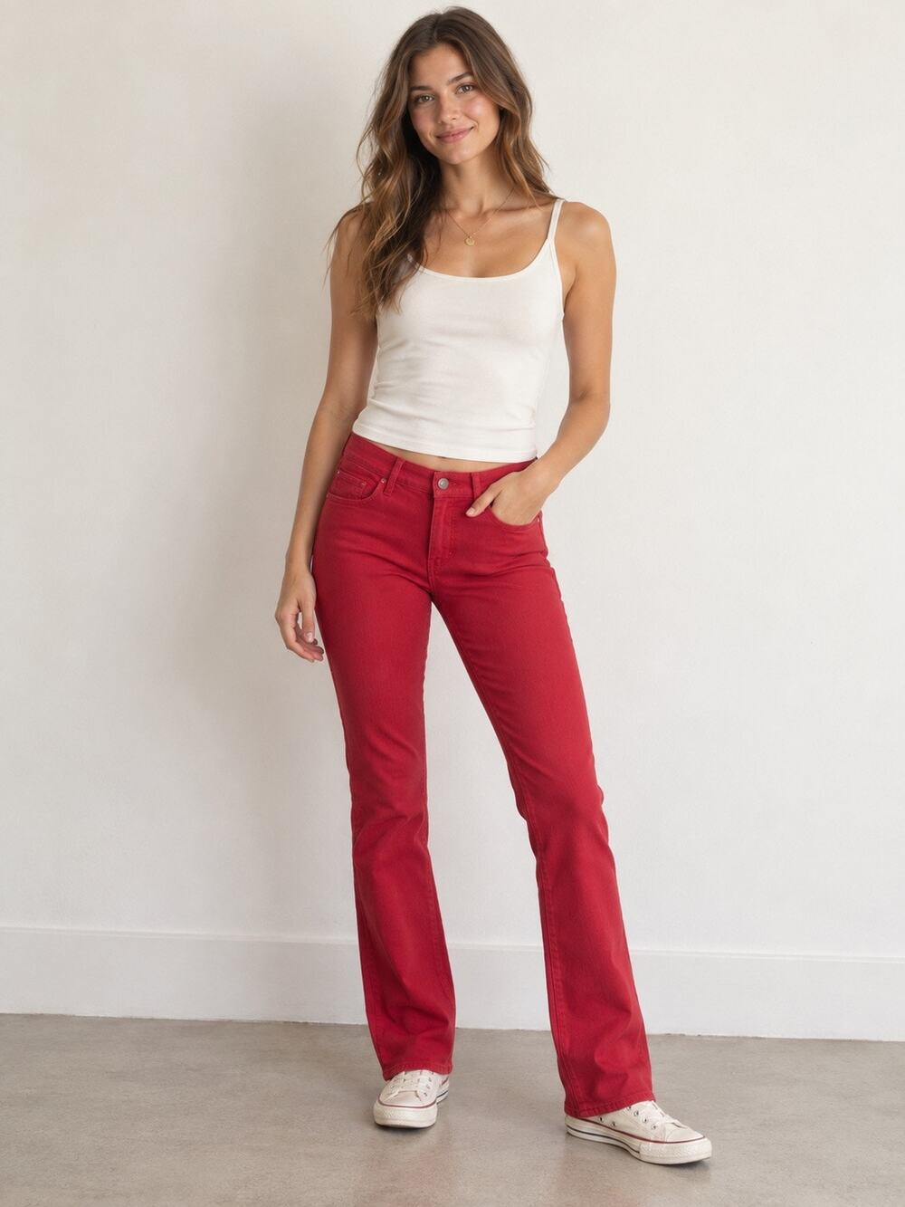 Abercrombie & Fitch Red Stretch Jeans Size 8 NWT Straight Leg Y2K. $70